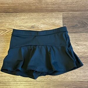 Varsity Black Girls' Athletic Skort with Flared Overlay